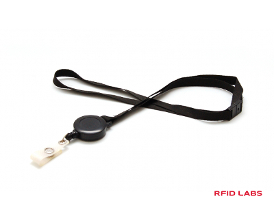 5 pièces Cordons tour de cou sécuritaire noir avec zip retractable et porte-badge rigide 