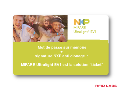 Carte et badge RFID MIFARE ULTRALIGHT EV1 TICKET